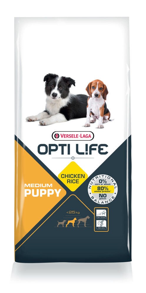 Opti Life Chiot Puppy Medium, Poulet et Riz