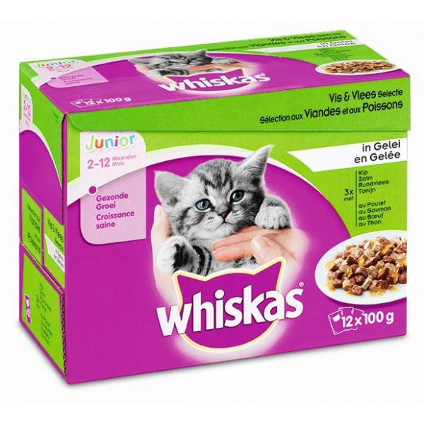Whiskas Sachets Junior Sélection Viande en gelée