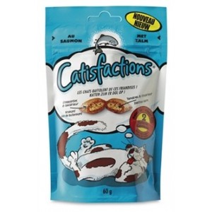 catisfactions au saumon friandise pour chat 6 x 60 g