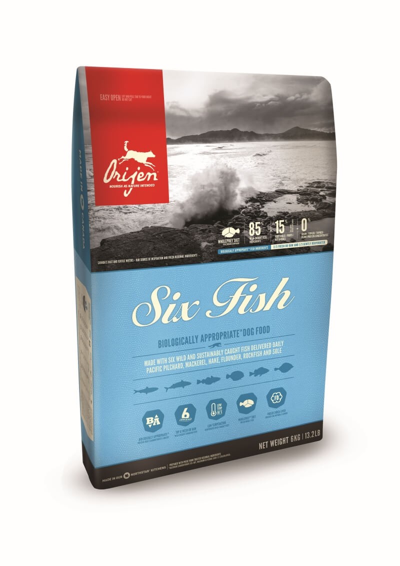 Croquettes Orijen Six Fish pour chien au poisson