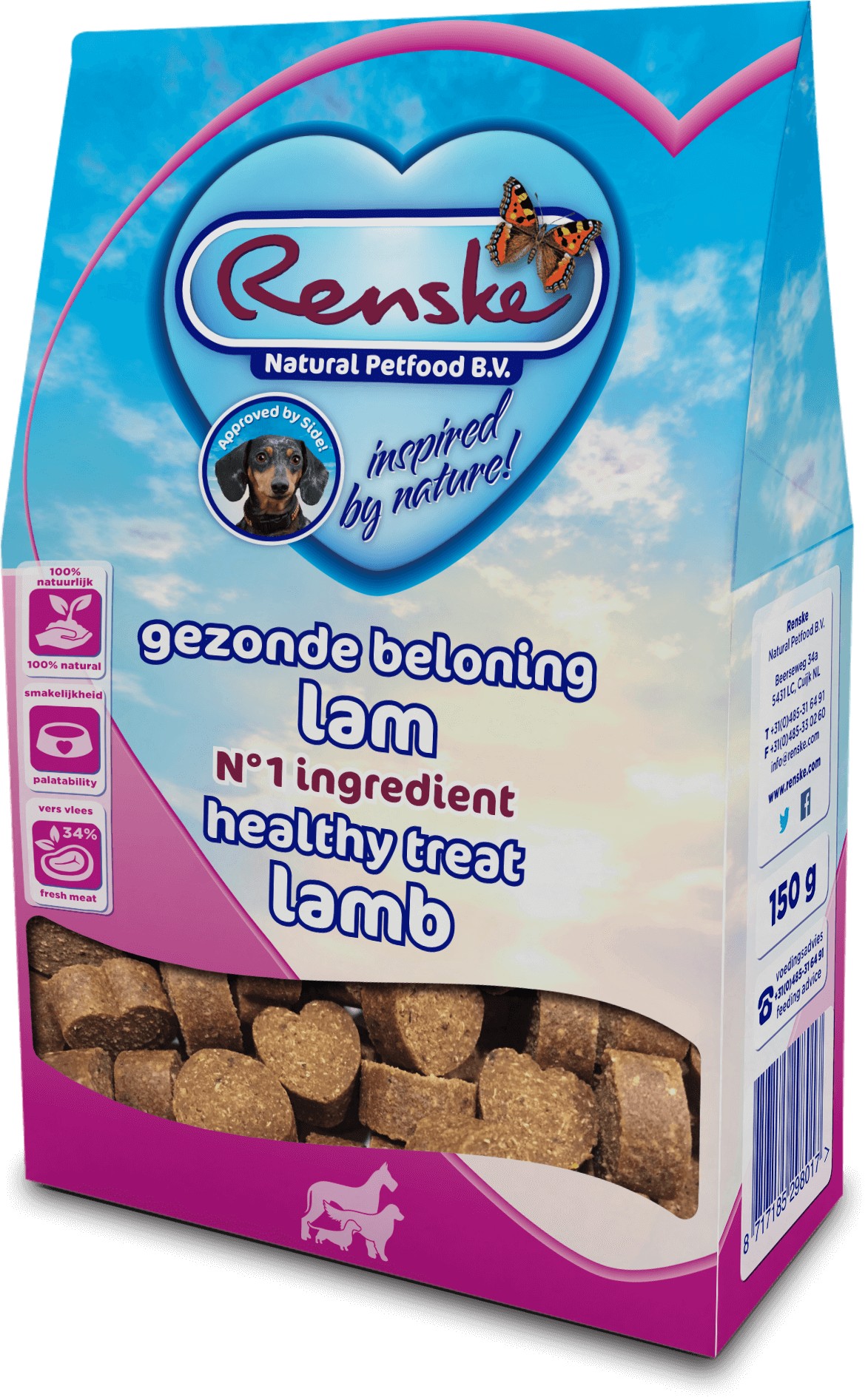 Renske Healthy Treat récompense à l'agneau pour chien