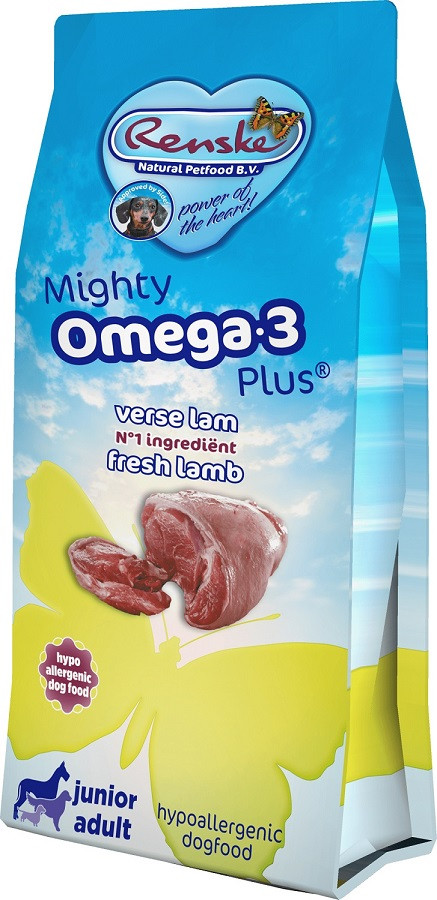 Renske Mighty Omega 3 Plus Junior Adult agneau & riz pour chien