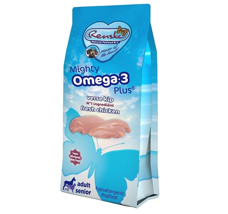 Renske Mighty Omega 3 Plus Adult Senior au poulet & riz pour chien