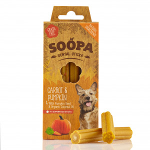 Soopa Dental Sticks Pompoen & Wortel Hondensnack