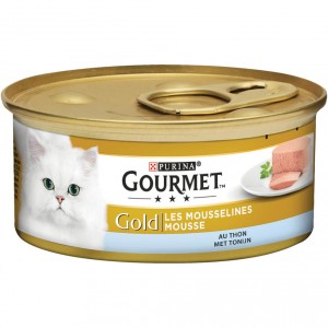 gourmet gold mousse au thon pour chat 2 lots (48 x 85 g)