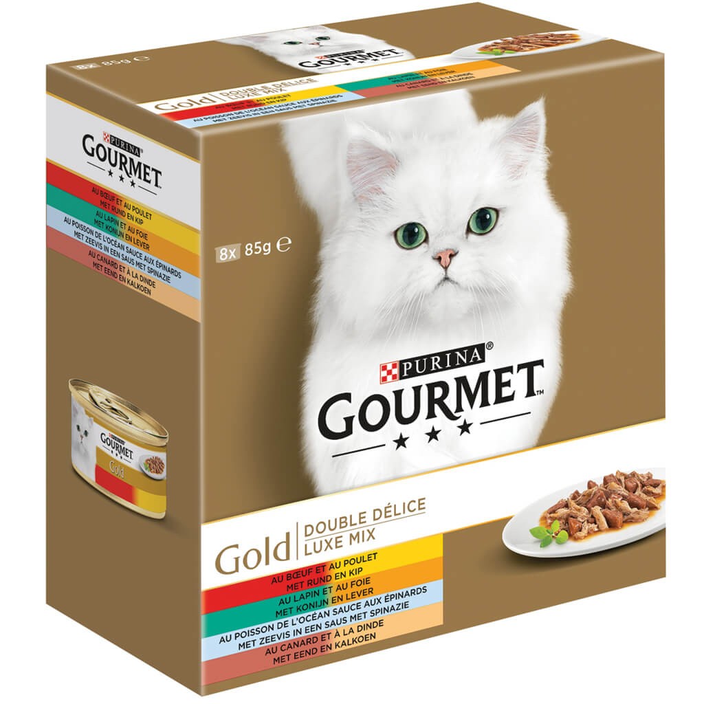 Gourmet Gold Double Plaisir Avec Boeuf Et Poulet Humide Chat Gr