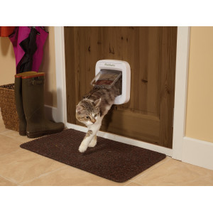 Staywell Pet Porte Microchip Kattenluik wit