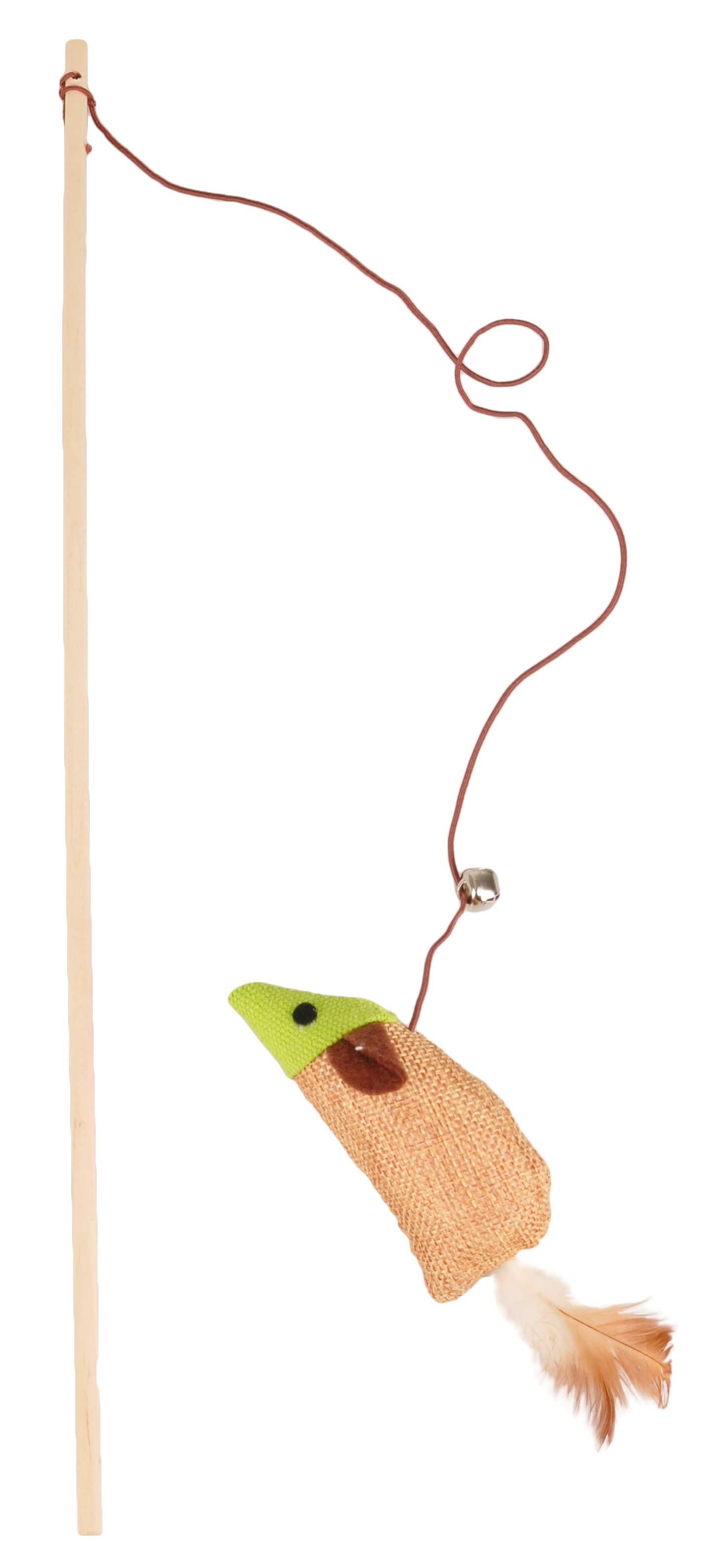 Canne De Bois Avec Souris Et Clochette Pour Chat Canne De Bois Avec Souris Et Clochette Pour Chat