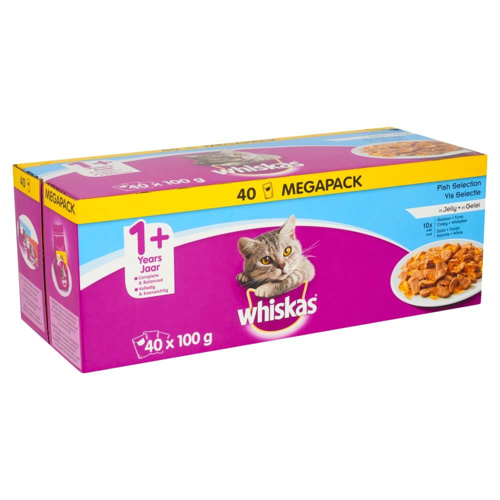Multipack Whiskas Chat Adulte Poisson en gelée (40 pièces)