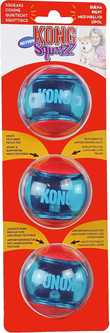 Kong Squeez Action pour chien moyen - 3 unités