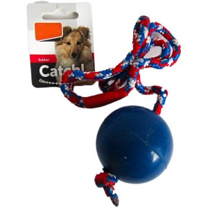 Triangle en caoutchouc et corde pour chien - Bleu ciel – inooko