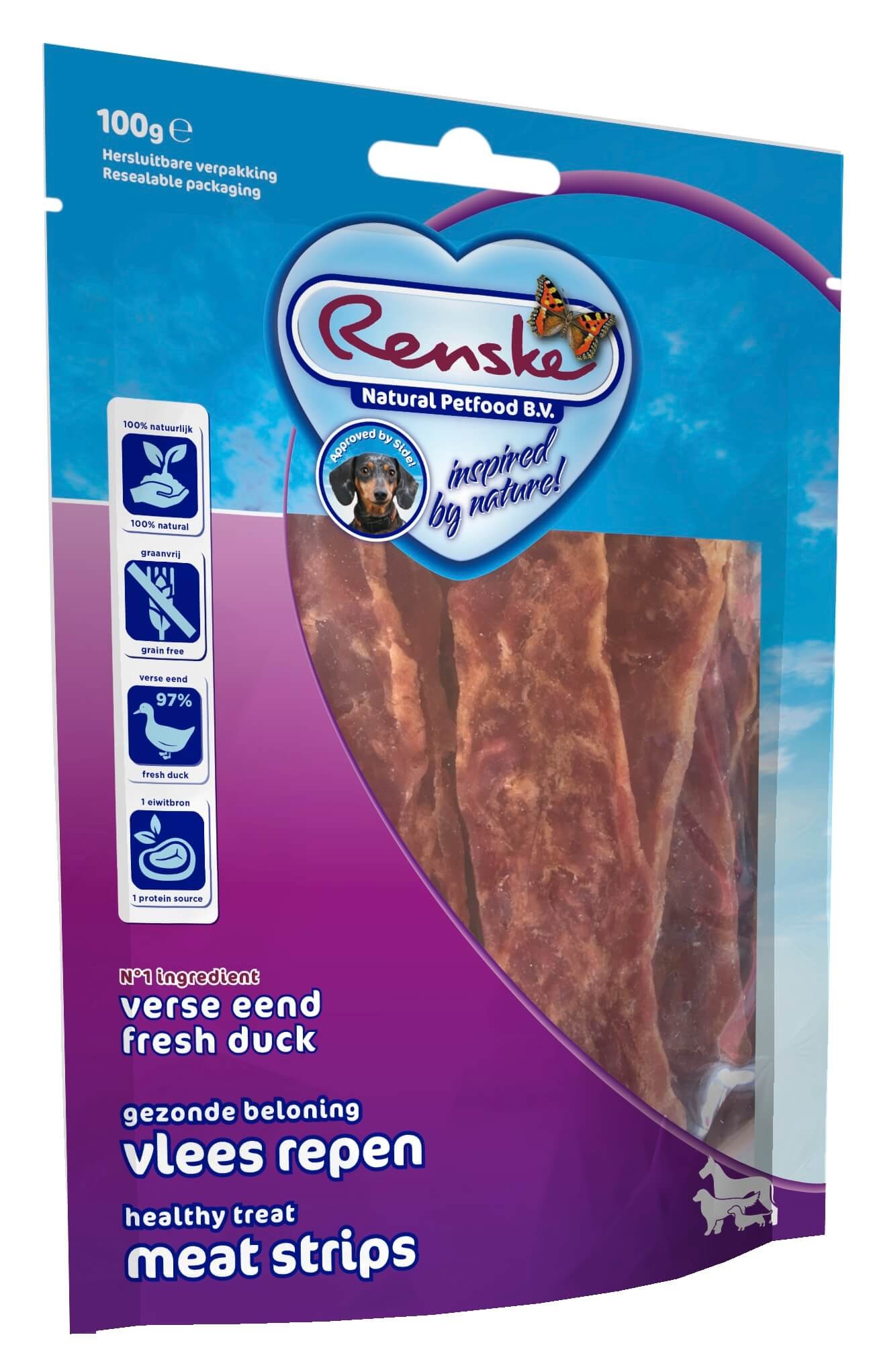 Image de 100 g Renske Healthy Treat Canard pour chien ()