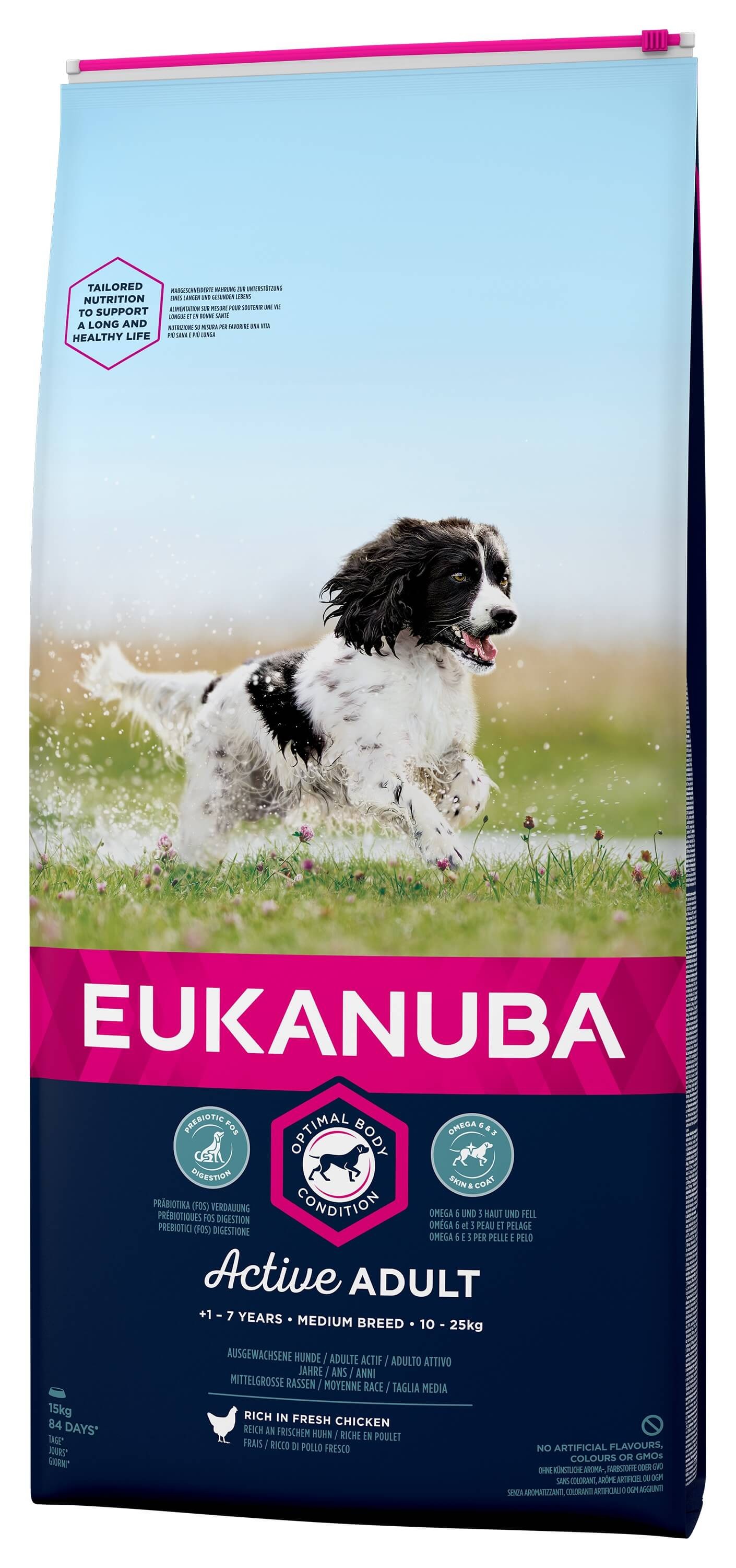Eukanuba Active Adult Medium Breed au poulet pour Chien