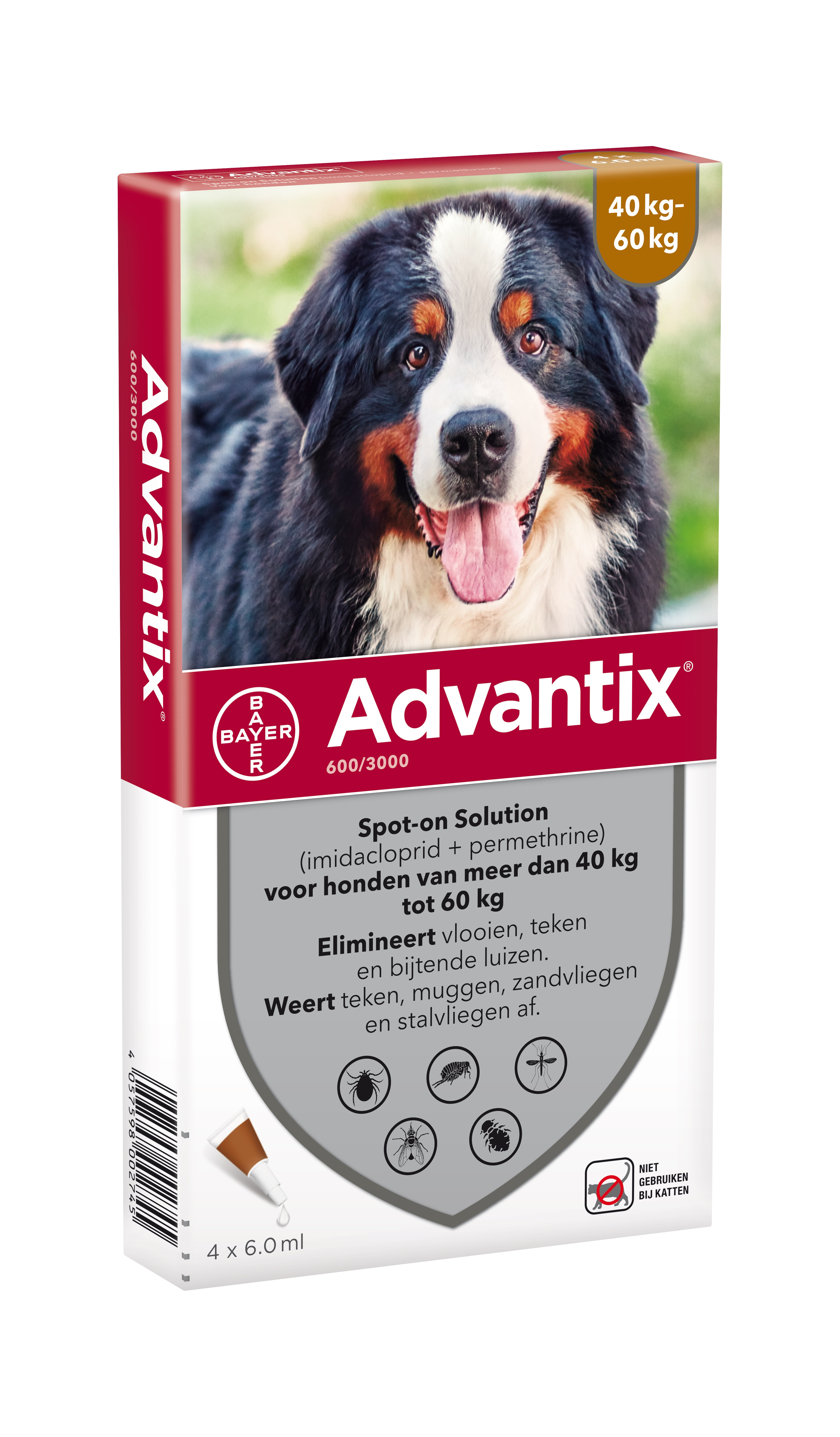 Advantix 600/3000 voor honden van 40 tot 60 kg