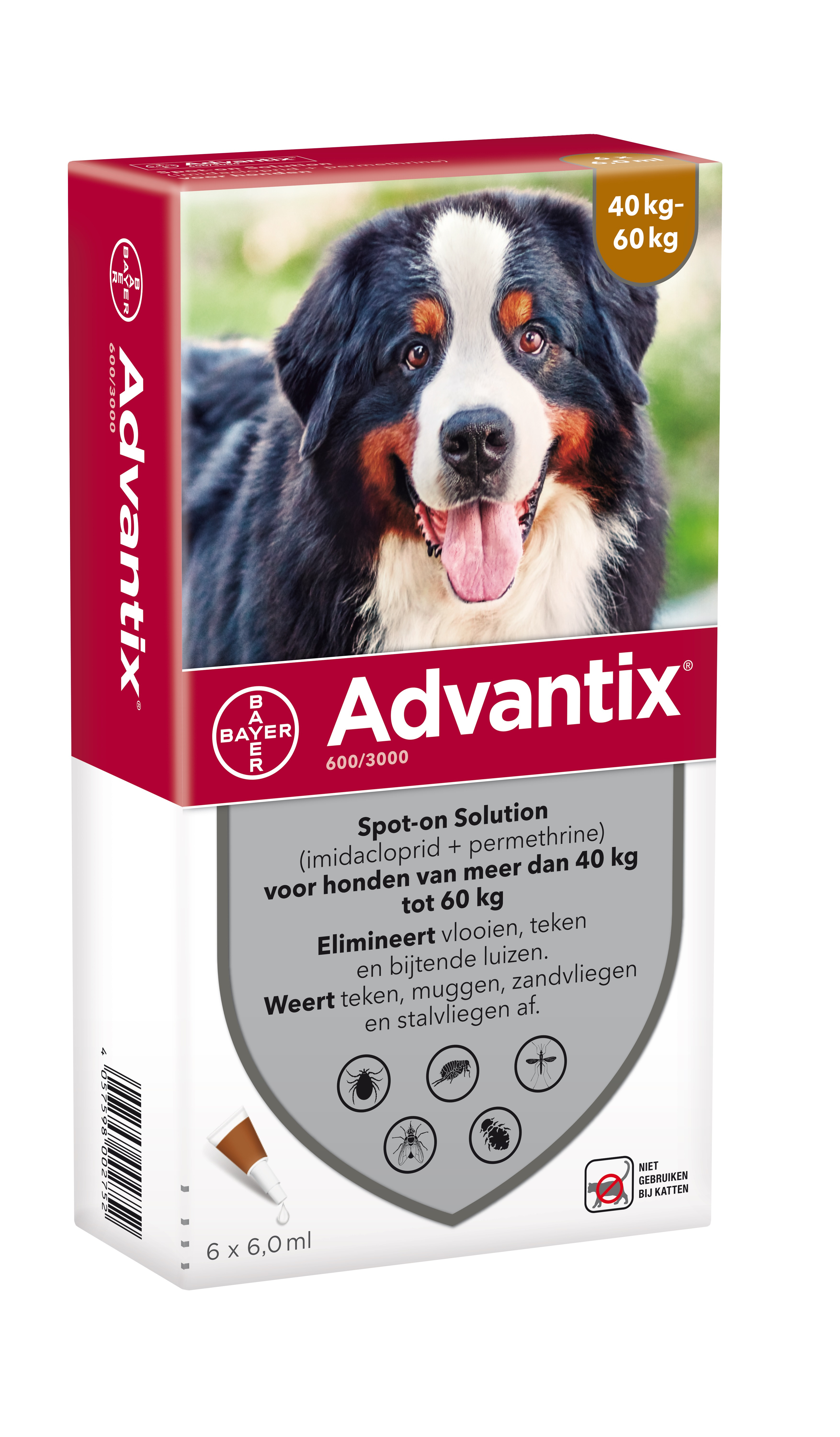 Advantix 600/3000 voor honden van 40 tot 60 kg