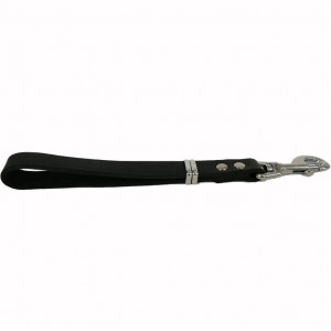 Laisse courte de dressage noire 25 cm x 20 mm