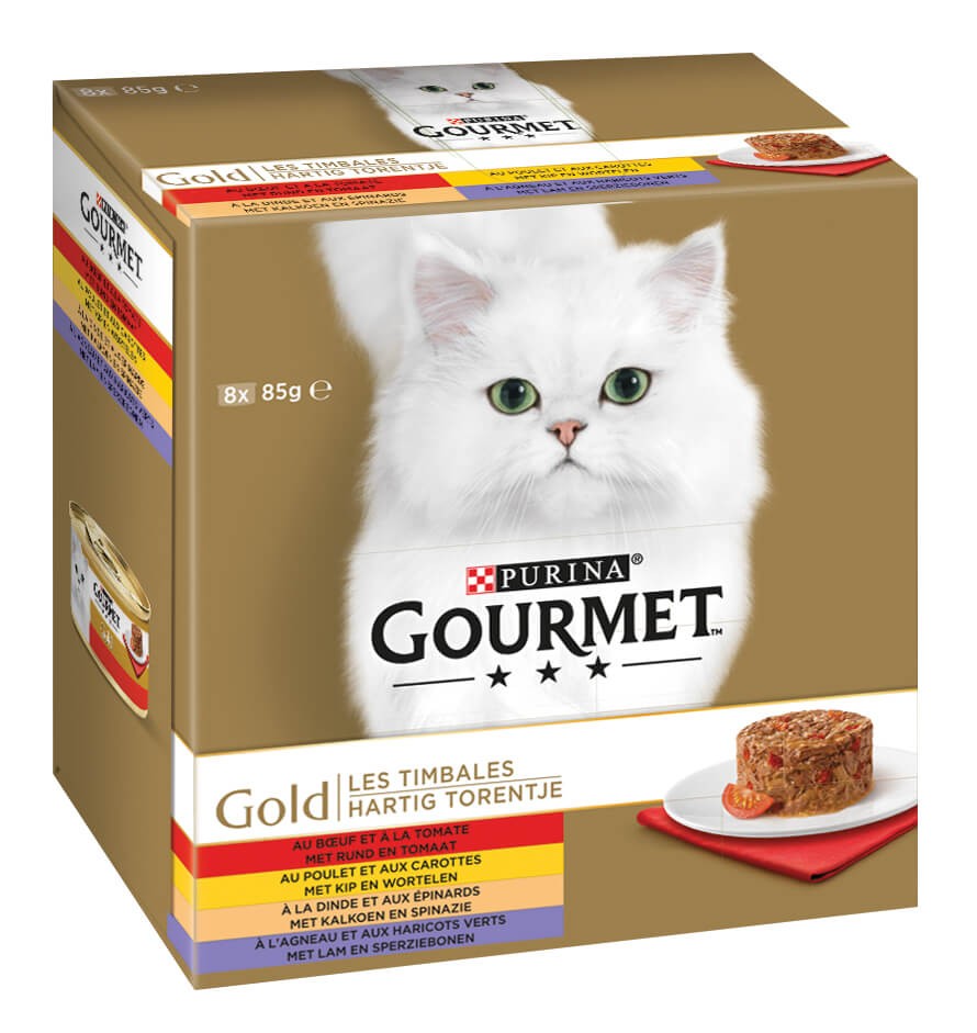 Gourmet Gold 8-Pack Hartig Torentje kattenvoer