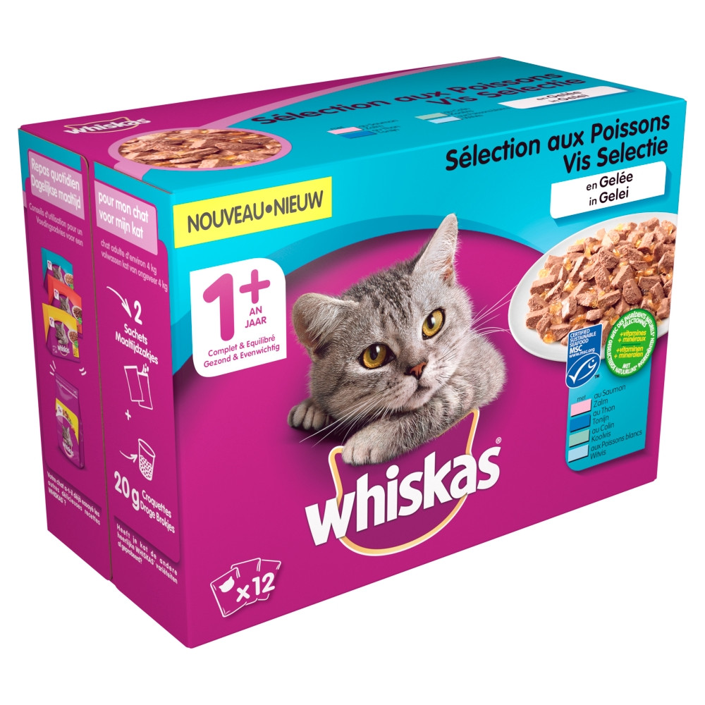 Whiskas 1+ Poisson en gelée multipack Envoi rapide
