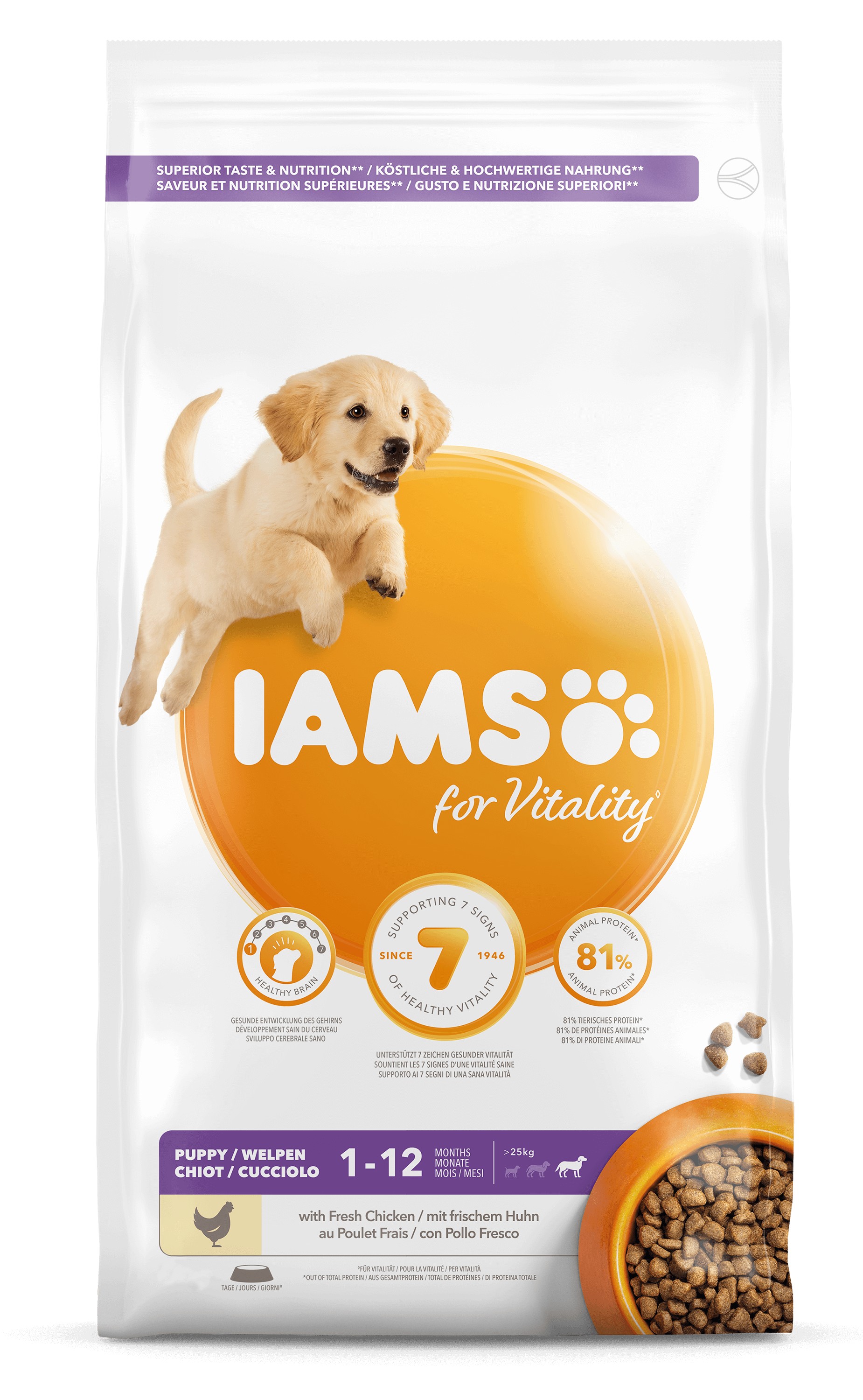 Iams For Vitality Chiot Puppy Large Breed Poulet A Bas Prix