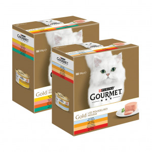 Gourmet Gold 8-Pack Mousse Combipack kattenvoer (96 x 85 g)
