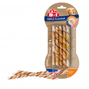 8in1 Triple Flavour bâtonnets pour chien 1 paquet