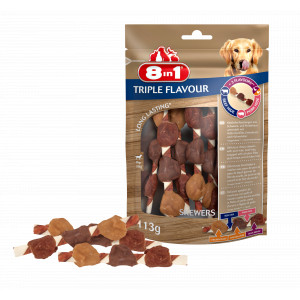 8in1 Triple Flavour brochettes pour chien 6 paquets
