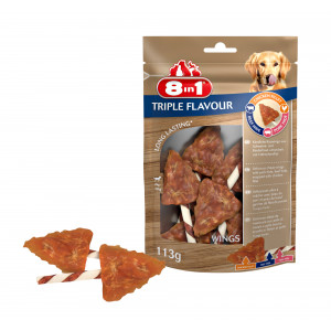 8in1 Triple Flavour ailes de poulet pour chien 1 paquet