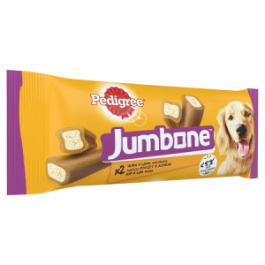 Pedigree Jumbone Medium friandise pour chien au poulet et goût d'agneau (180 gr) 2 x 180 g