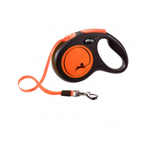 Laisse Flexi New Neon Sangle M 5 mètres Orange