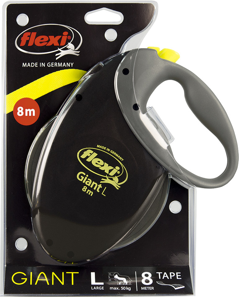 Laisse Flexi Giant L 8 mètres jaune neon fluo