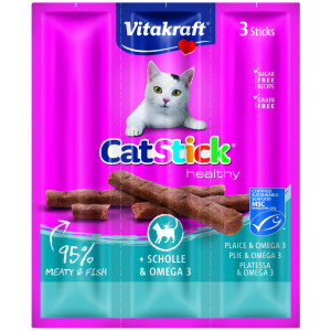 vitakraft catstick healthy plie & omega-3 pour chats 5 x 3 bâtonnets