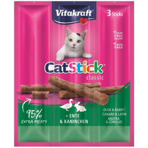 Vitakraft Catstick Classic canard & lapin pour chats