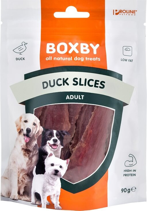 Image de 90 g Boxby Tranches Canard pour chien