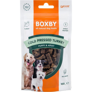 Boxby Cold Pressed Turkey (dinde) friandises pour chien 100 g