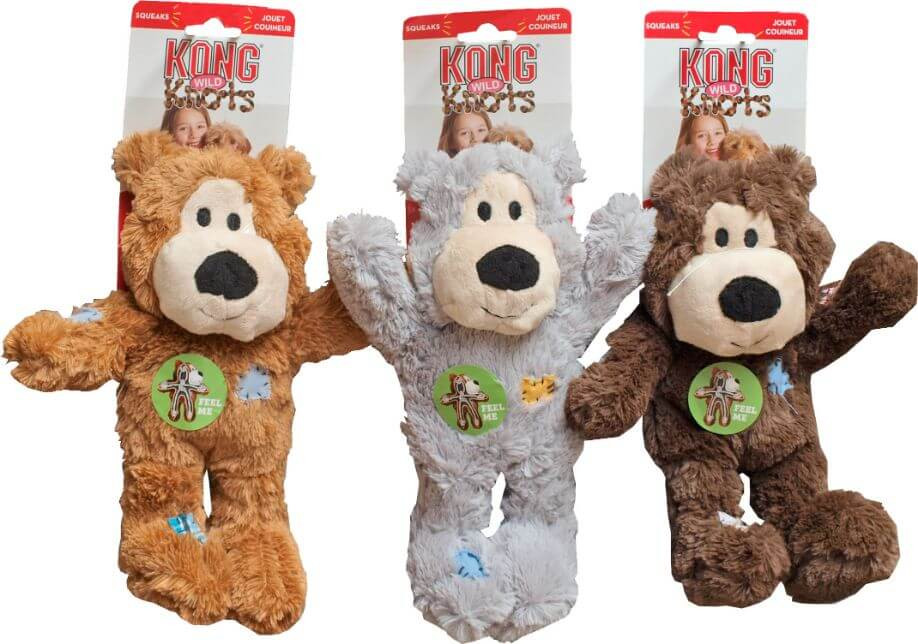 Peluche douce ours avec corde nouée pour chien KONG Knots