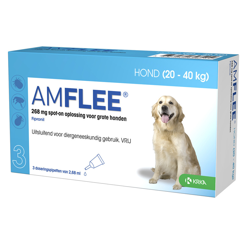 Amflee 268 mg spot-on hond L 3 pipetten