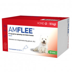 Amflee Spot-On 67 mg pour chien S 2 - 10 kg 3 pipettes