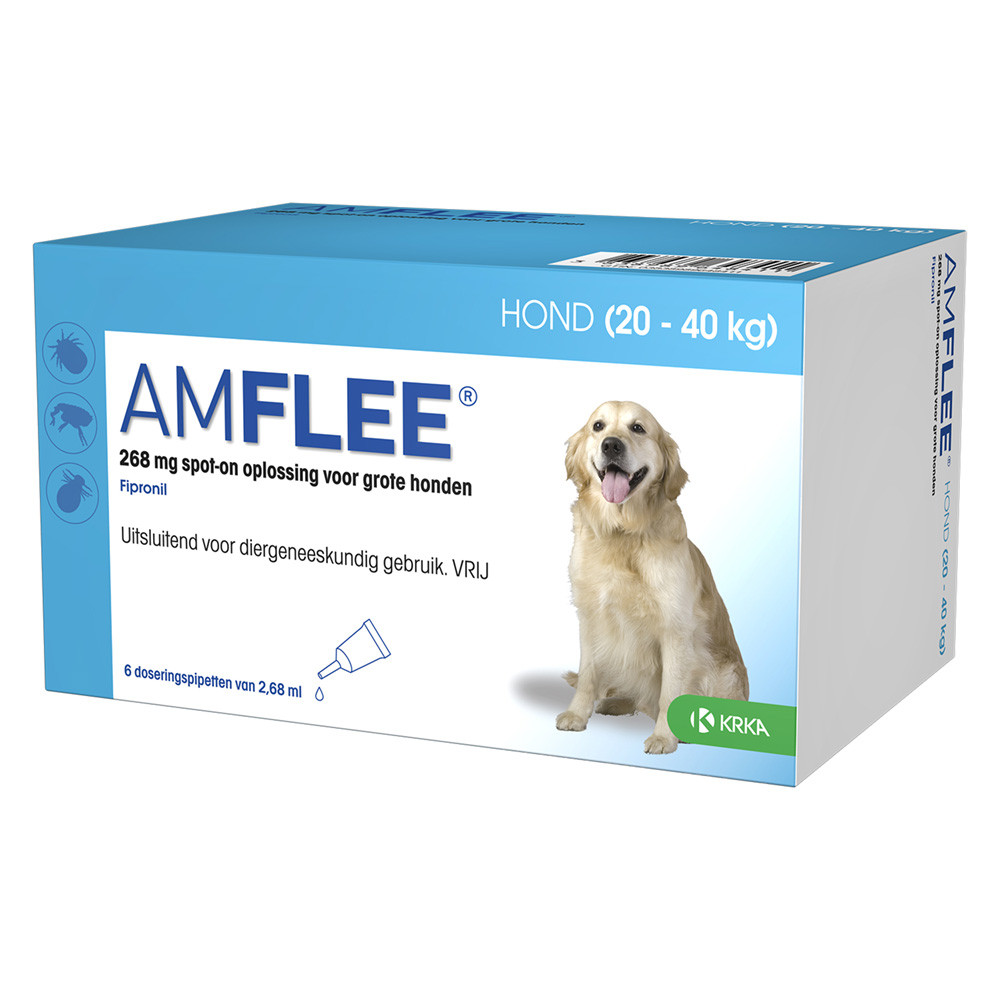 Amflee 268 mg spot-on hond L 3 pipetten