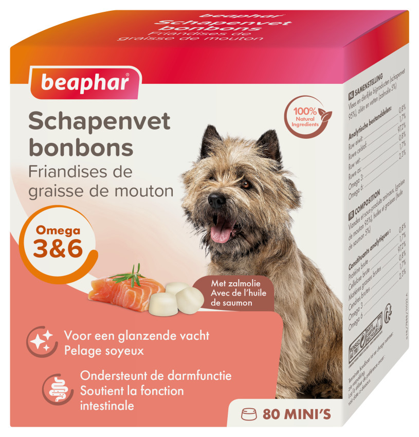 Beaphar mini-friandises à la graisse de mouton au saumon pour chien