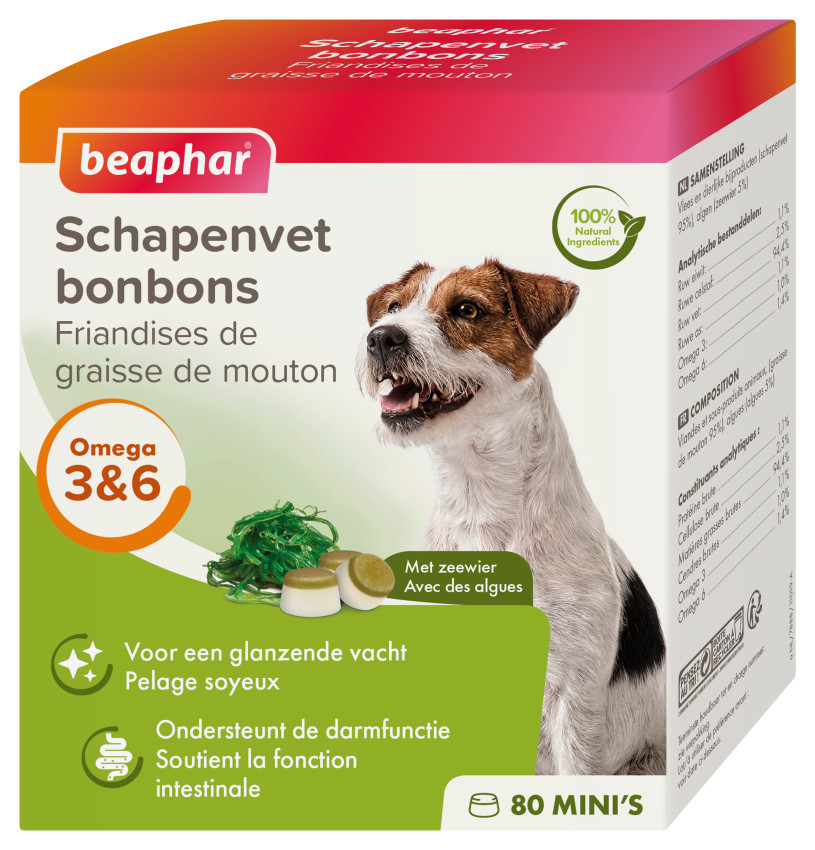 Beaphar mini-friandises à la graisse de mouton et aux algues pour chien