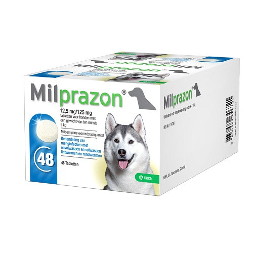 Milprazon 12,5 mg/125 mg  voor de hond