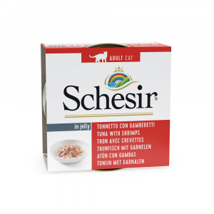 schesir thon avec crevettes pour chat 2 lots (28 x 85 g)