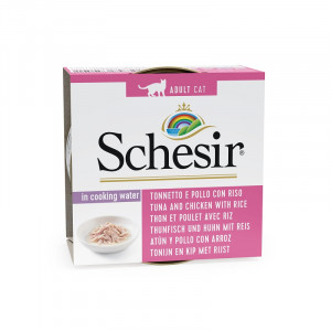 schesir natural style thon et poulet avec riz pâtée pour chat 1 lot (14 x 85 g)