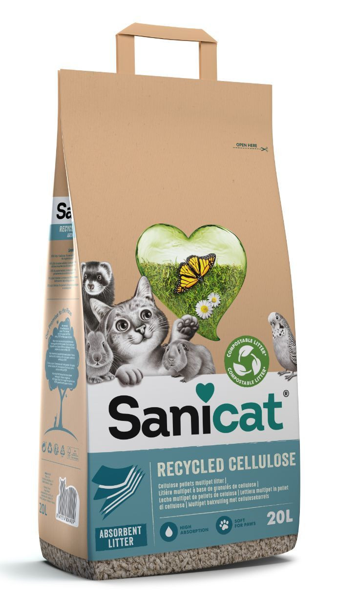Sanicat Recycled Cellulose Kattengrit  20L
