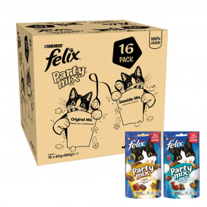 Felix Party Mix Original & Seaside friandises pour chat 60g 16 x 60 g