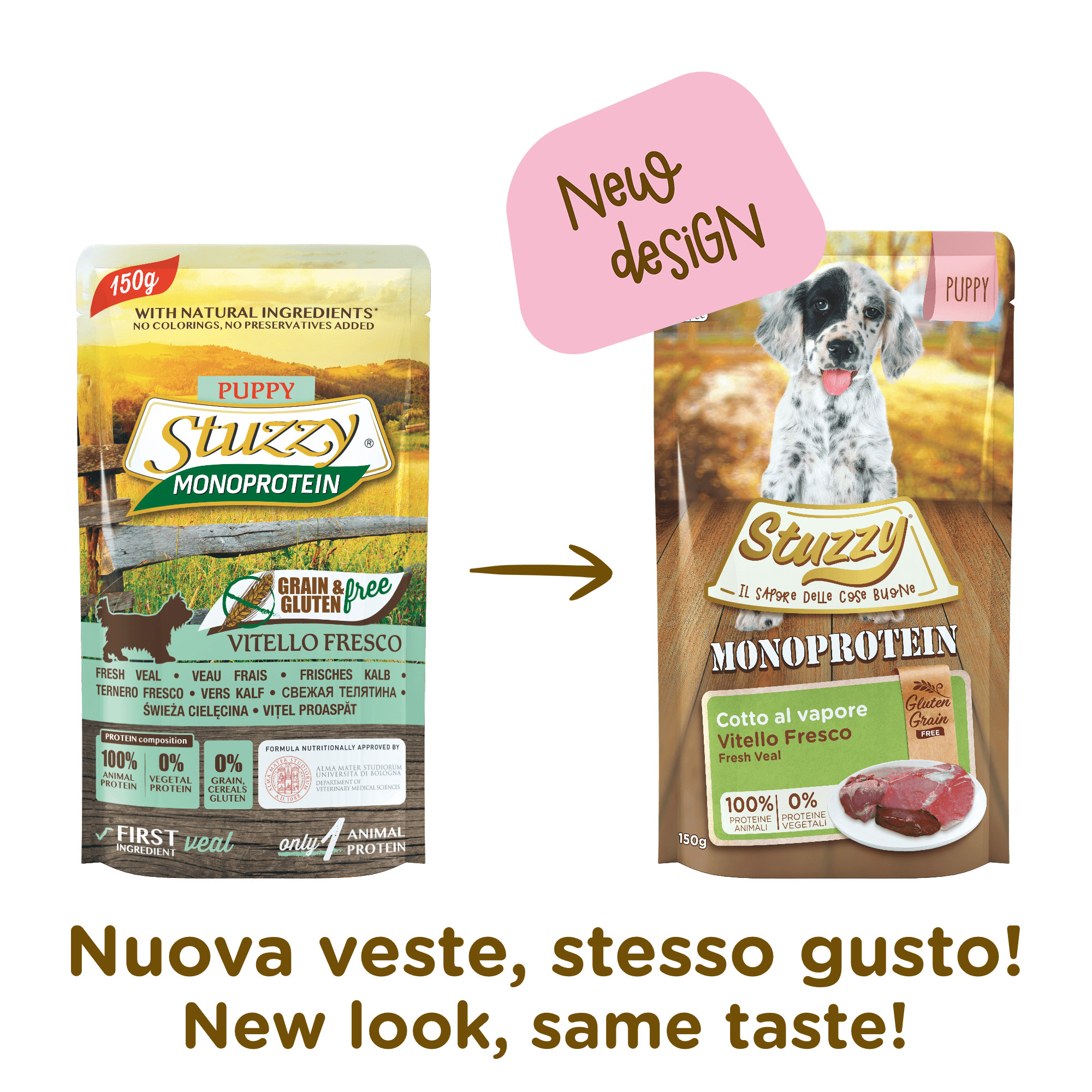 Stuzzy Dog Grain Free Monoprotein kalf nat puppyvoer 150 gr.