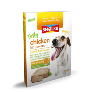 Smølke Tasty Chicken pâtée pour chien au poulet fraîchement cuit à la vapeur 2 trays (20 x 395 g)