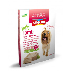 Smølke Tasty Lamb pâtée pour chien à l'agneau fraîchement cuit à la vapeur 10 x 395 g