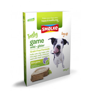 smølke tasty game pâtée pour chien au gibier fraîchement cuit à la vapeur 10 x 395 g