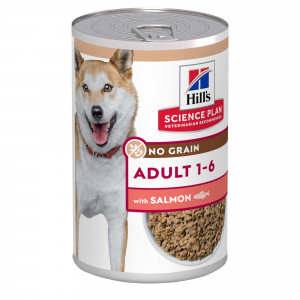 Hill's Adult No Grain met zalm nat hondenvoer 363g blik